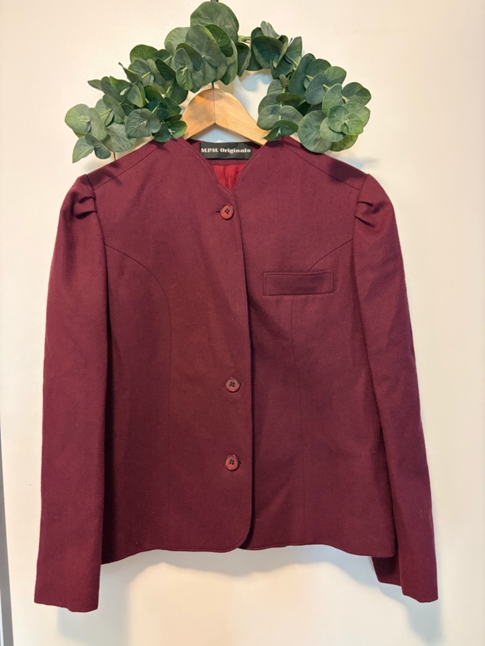Vintage (with union tag) Women's Burgundy Button-Down Jacket